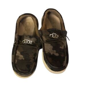 Hey Dude Kids Moccasins - Black and Brown Camo